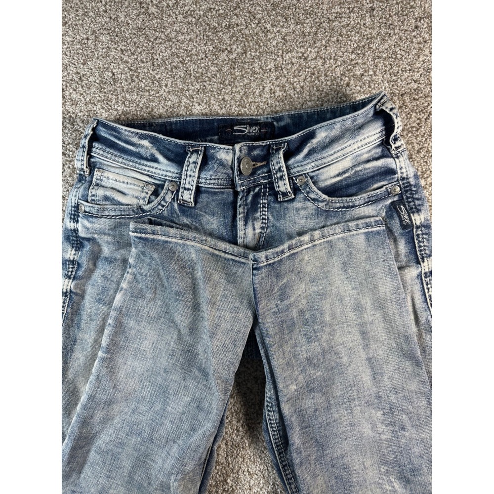 Silver Jeans Co Suki Capri Light Wash Blue Denim Cropped Pants W26 L22.5